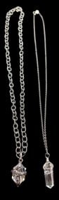 Pair of Crystal and Sterling Pendant Necklaces