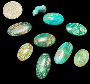 Lot of Eight Turquoise Cabachons