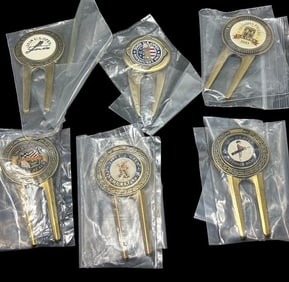 Lot of Six US Open Magnamatic Golf Divit Tools/Ball Marker New