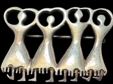 Sterling Dancing Lady's Brooch