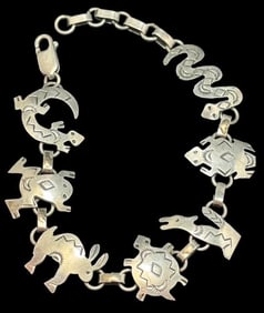 Native American Navajo Sterling Animal Bracelet