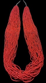 Multi Strand Coral Bead Necklace