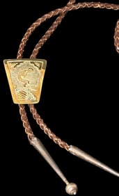 Sterling Navajo Kokopelli Bolo Tie Signed TSK