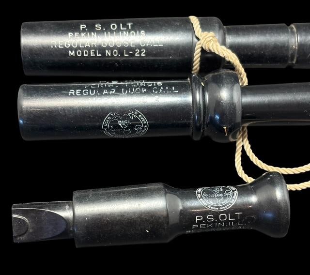 Lot of Three Vintage Goose, Crow and Duck Callers Pekin, Illinois (1 of 3)