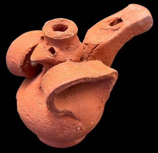Original Taos NM Bird Effigy Clay Whistle: Original bird effigy clay whistle made in Taos NM. Measures 2.25".