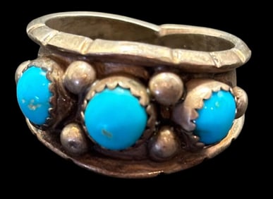Native American Navajo Sterling Ring Signed H