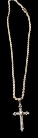 Italian Sterling Necklace with Cross Pendant