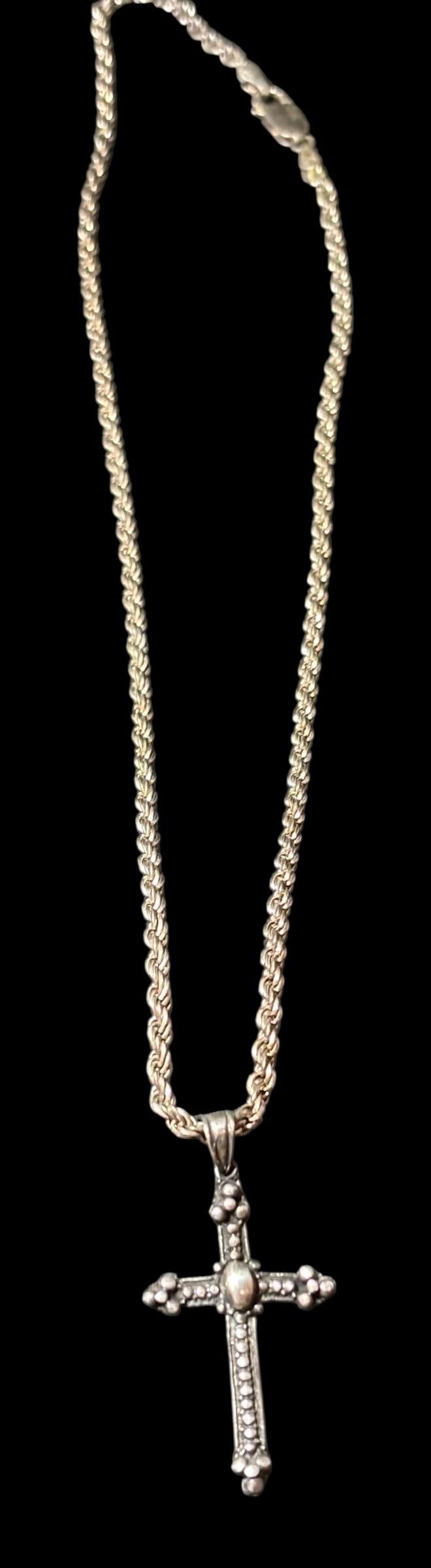 Italian Sterling Necklace with Cross Pendant (1 of 3)