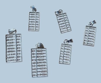 Lot of Six Sterling Abacus Pendants