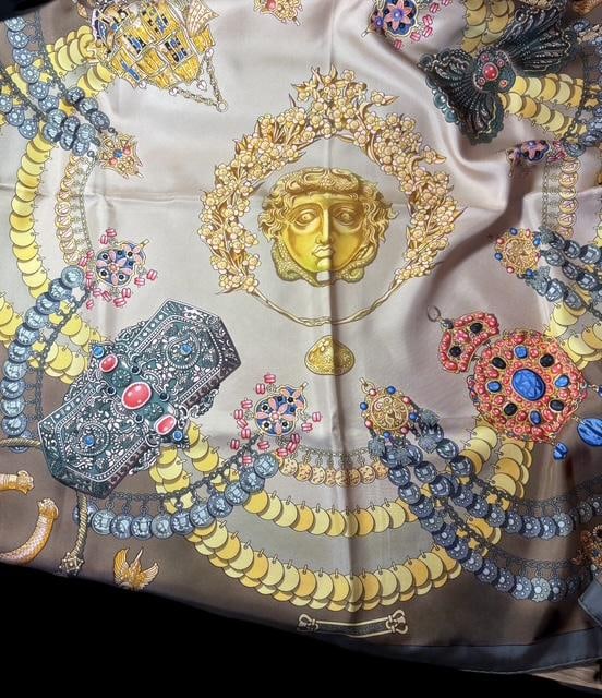 Vintage Hermes Paris Silk Scarf Kosima: Original vintage Hermes Paris Kosima silk scarf signed JABadie 35" square