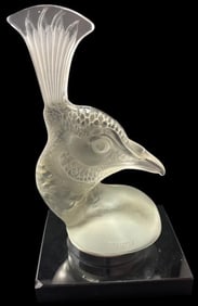 Antique Lalique Peacock Hood Ornament