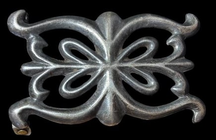 Native American Navajo Sand Cast Sterling Belt Buckle