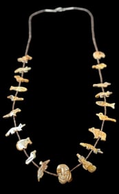 Native American Carved Stone Fetish Necklace