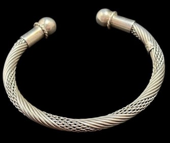 Vintage Mexican Taxco Sterling Cuff Bracelet