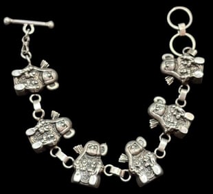 Native American Navajo Storyteller Bracelet Signed GS