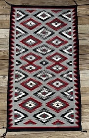 Native American Navajo Hand Woven Rug - Diamond Pattern