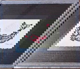 Original Northwest Coast Signed Marvin Oliver Embossed Screenprint