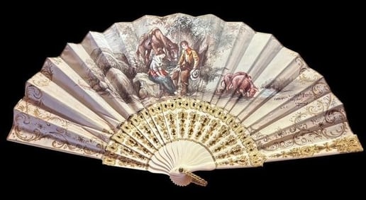 Handpainted Signed Antique Spanish Hand Fan