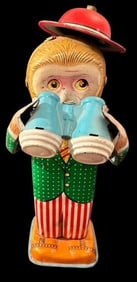 Vintage Japanese Mechanical Wind-Up Monkey Toy