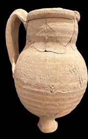 Ancient Greek Clay Artifact Jug with Handles Ca. 5th-6th Century