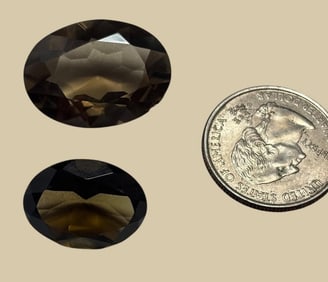 Lot of Two Smoky Quartz Stone Cabs