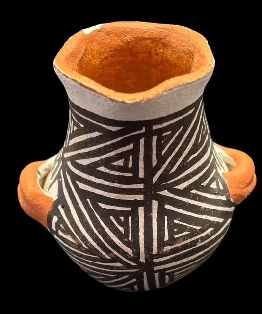Acoma Pueblo Miniature Pot Signed RLC (1 of 2)