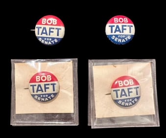 Lot of Four Bob Taft for Senate Political Button Pins