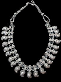 Middle Eastern Silver Bib/Collar Choker Necklace