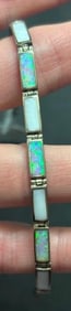 Sterling Bracelet with Opal and Mother of Pearl