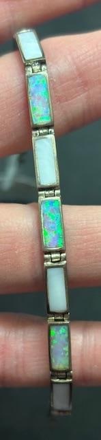 Sterling Bracelet with Opal and Mother of Pearl (1 of 3)