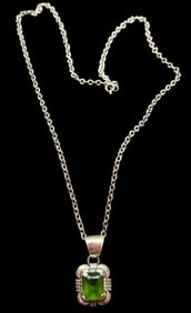 Sterling and Stone Pendant Necklace