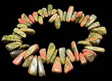 Unakite Bead Bracelet