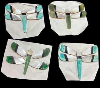 Lot of Four Native American Jewelry Pieces Multi-Stone