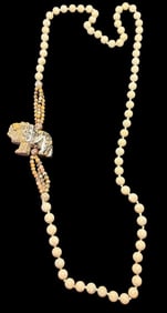 Hand Knotted Jasper Stone Fetish Pendant Necklace