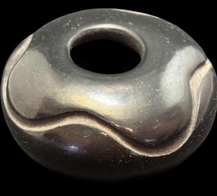 Native American Santa Clara Pueblo Low Vase/Vessel -Sunday Chavarria