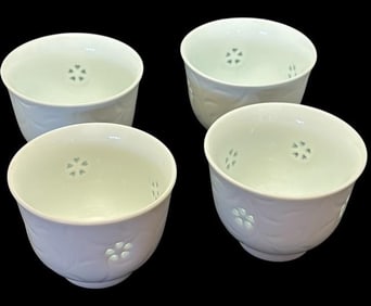 Lot Of Four Signed Japanese Rice Porcelain Bowls