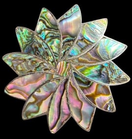 Taxco Mexico Brooch with Abalone Inlay