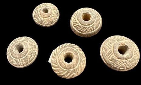 Lot of Five Pre-Columbian Spindle Whorls