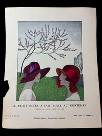 1924 Le Triste Hiver a Fiat Place au Printemps Book Plate