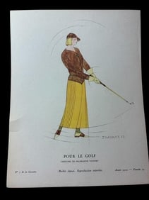 1924 Pour Le Golf "For Golf" No. 7 La Gazette Paris Book Plate