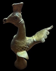 Antique Brass Dohkra Peacock Figure