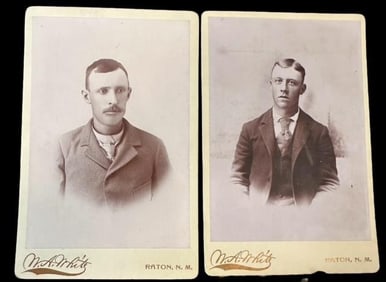 Pair of W.A. White Photo Cabinet Cards from Raton New Mexico