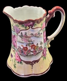 Antique Hand Painted Japanese Geisha Girl Pitcher Ca. 1920s