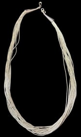 Native American Liquid Silver 21-Strand Necklace