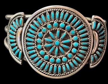 Native American Zuni Petit Point Cuff Bracelet