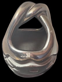 Madeline Tafoya Signed Santa Clara Pueblo Blackware Pottery Handled Bowl