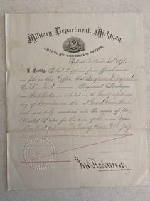 Sharp Shooter Benjamin Raymond 1878 Discharge Document