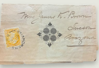 1894 Canceled One Cent Stamp, Letter Saint Andrews Canada to Tuscon AZ