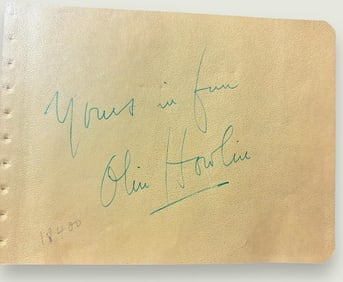 Double Sided Autograph Olin Howland "Gone With the Wind" Actor