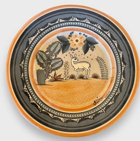 Mexican Hand Painted Wall Plate Folk Art